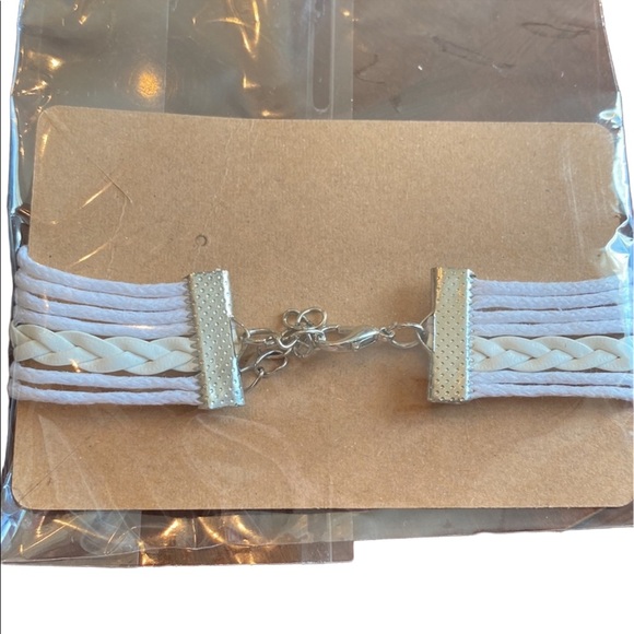 White Leather Layered Boho Bracelet - Picture 4 of 5